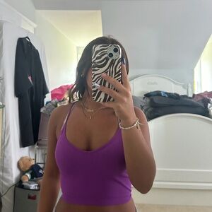 Garage Seamless Ribbed V Neck Purple Tank Top Size XS